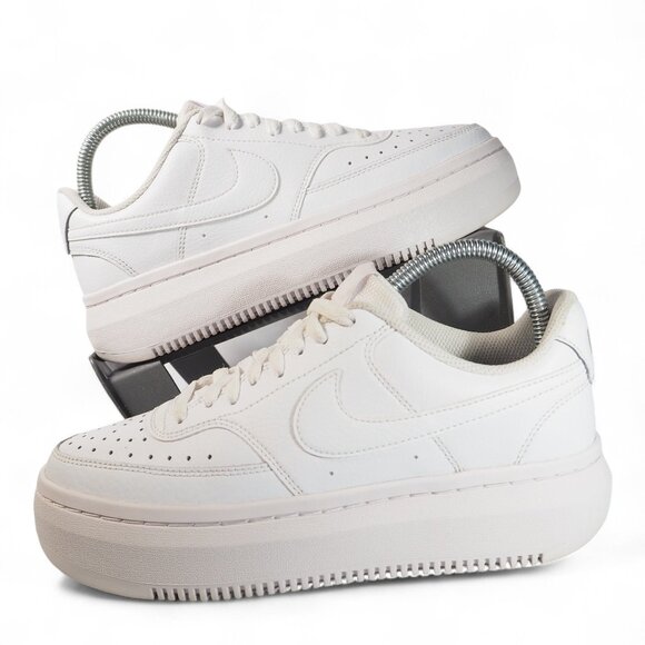Nike Court Vision Alta 'Triple White' Platform Sneakers DM0113-100 Women's 8 - Picture 1 of 11